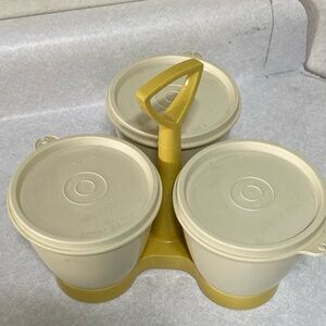 Vintage Tupperware condiment holder complete